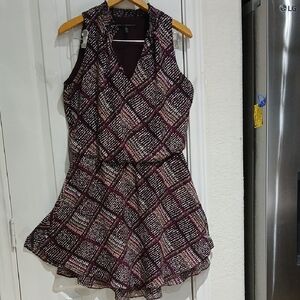 White House Black Market Burgundy and Black Dress